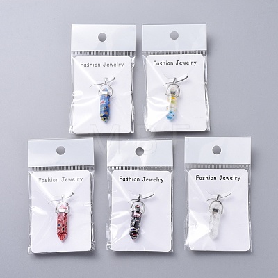 Millefiori Glass Pendants with Alloy Findings X-LK-R008-M01-1