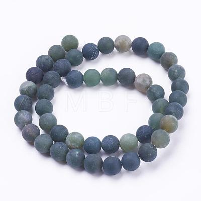 Natural Moss Agate Beads Strands G-F520-58-8mm-1