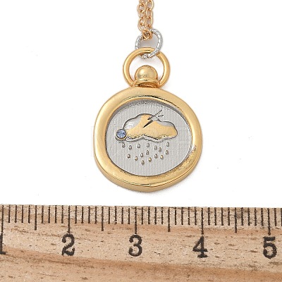 Brass Twelve Constellations Tarot Pendant Necklaces NJEW-Q006-01A-G-1