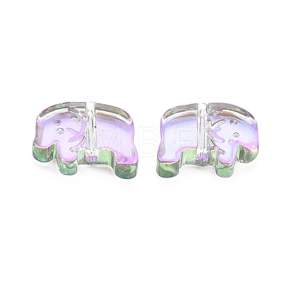 Electroplate Transparent Glass Beads GLAA-T022-06-B01-1