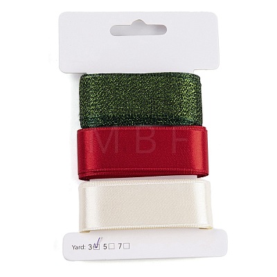 9 Yards 3 Styles Christmas Theme Polyester & Polycotton Ribbons Sets SRIB-A015-01A-03-1