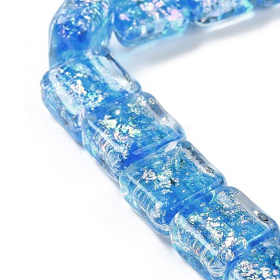 Handmade Dichroic Foil Glass Beads Strands DICH-U001-07G-1