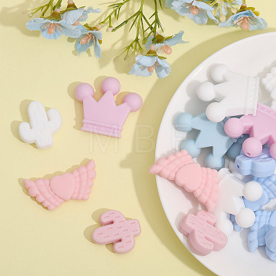 18Pcs 9 Style Food Grade Eco-Friendly Silicone Beads SIL-CA0002-04-1