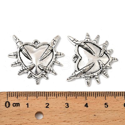 Gothic Tibetan Style Alloy Pendants TIBEP-K001-02B-AS-1