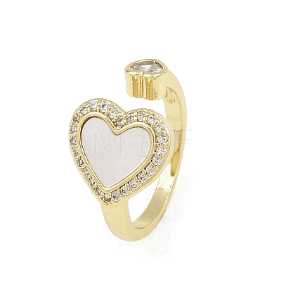 Brass Micro Pave Cubic Zirconia Open Cuff Rings for Women LS-RJEW-K308-03B-G-1