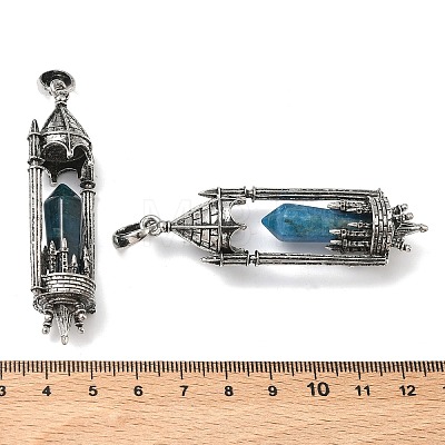 Natural Gemstone Faceted Pointed Bullet Shaped Big Pendants G-P613-01AS-01-1