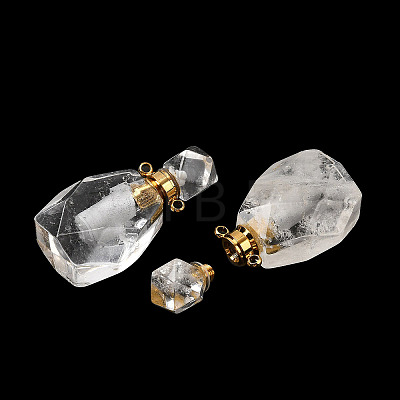 Natural Quartz Crystal Perfume Bottle Pendants G-B149-02G-01-1
