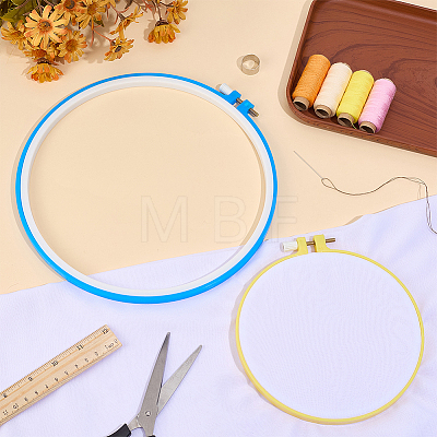 2Pcs 2 Colors Embroidery Hoops DIY-GF0014-40-1