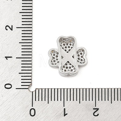 Brass Micro Pave Cubic Zirconia Slide Charms ZIRC-I068-06P-01-1