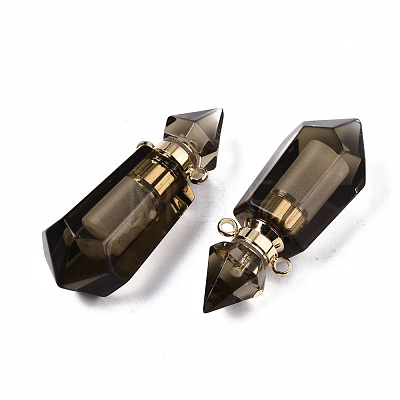 Faceted Natural Smoky Quartz Pendants G-T131-15C-1