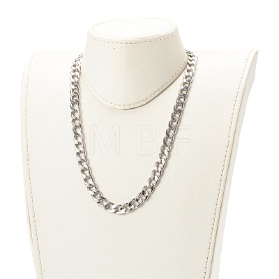 Unisex 304 Stainless Steel Cuban Chain Necklaces NJEW-JN03489-01-1