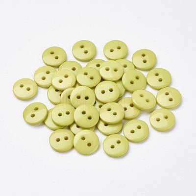2-Hole Flat Round Resin Sewing Buttons for Costume Design BUTT-E119-18L-15-1