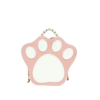 DIY Imitation Leather Paw Print Shape Crossbody Lady Bag Making Kits PW-WG14009-02-1