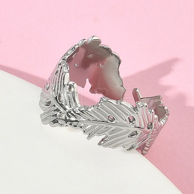 304 Stainless Steel Cuff Open Rings for Women RJEW-L341-02E-P-1