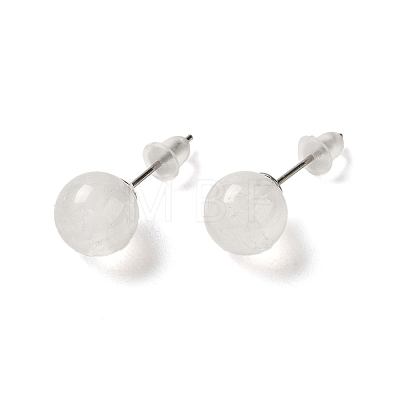 Natural Quartz Crystal Stud Earrings X-G-B075-02P-03-1