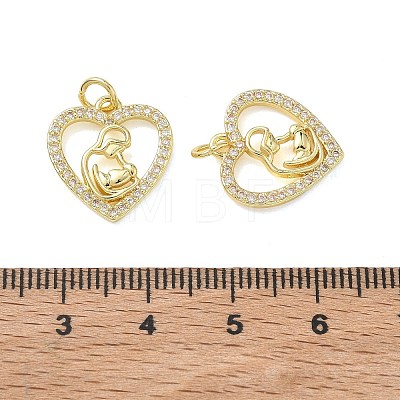 Brass Micro Pave Clear Cubic Zirconia Pendants KK-T085-16G-G-1