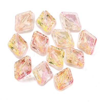 51Pcs Transparent Two Tone Acrylic Beads MACR-K359-19A-1