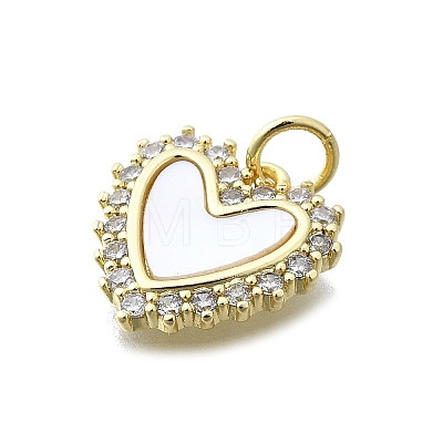 Brass Micro Pave Clear Cubic Zirconia Pendants KK-V010-03G-02-1