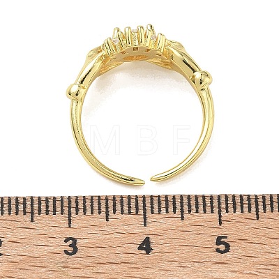 Brass Pave Cubic Zirconia Cuff Open Rings RJEW-H268-02G-1