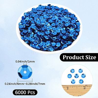 6000Pcs Plastic Paillette Beads PVC-PA0001-01A-1