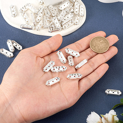 100Pcs 3-Hole Iron Grade A Rhinestone Bridge Spacers RB-SW0001-02-1