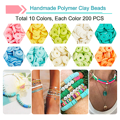 SUPERFINDINGS Eco-Friendly Handmade Polymer Clay Beads CLAY-FH0001-02C-01-1