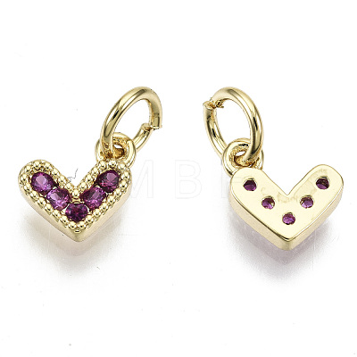 Brass Micro Pave Cubic Zirconia Charms KK-N227-33G-NF-1