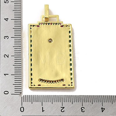 Brass Micro Pave Cubic Zirconia Pendants with Enamel KK-H458-03G-07-1