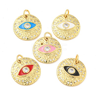 Rack Plating Brass Micro Pave Cubic Zirconia Pendants KK-P277-26G-1