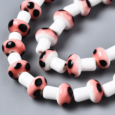 Handmade Porcelain Ceramic Beads Strands PORC-T006-05I-1