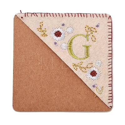 4Pcs Letter Personalized Hand Embroidered Corner Bookmarks JX587G-1