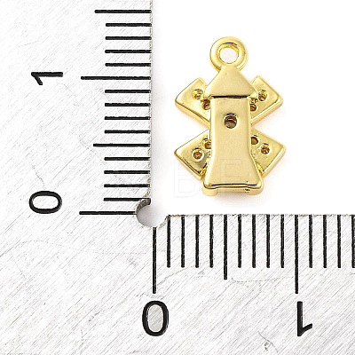 Brass Pave Clear Cubic Zirconia Charms KK-Z051-01G-02-1