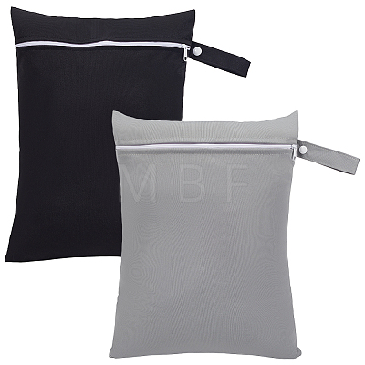 2Pcs 2 Colors Polyester Zipper Bags ABAG-CN0001-12-1