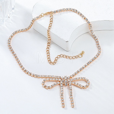 Alloy Crystal Rhinestone Cup Chains Necklaces NJEW-K384-03-1