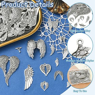 60Pcs 20 Styles Tibetan Style Alloy Pendants TIBEP-YW0012-42-1