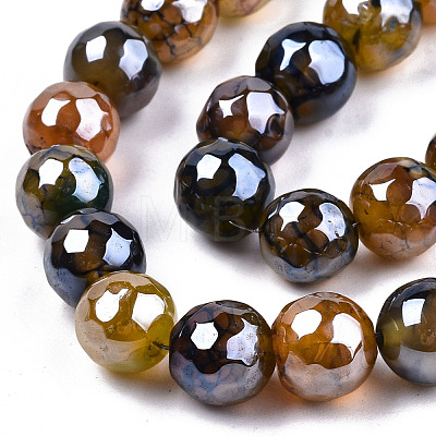 Electroplate Natural Agate Beads Strands G-T131-54M-1
