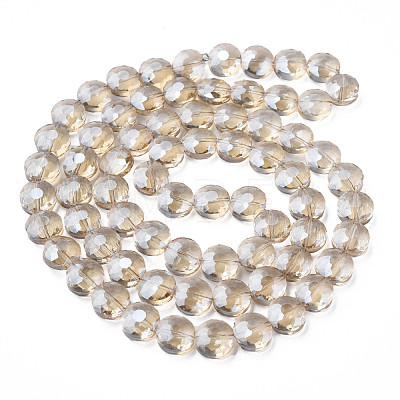 Electroplate Transparent Glass Beads Strands EGLA-N002-38-F01-1