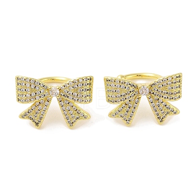 Brass Micro Pave Clear Cubic Zirconia Cuff Earrings for Women EJEW-I305-22G-1