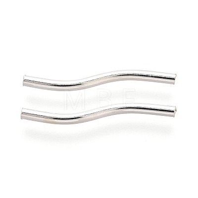 925 Sterling Silver Wavy Tube Beads STER-N016-123S-1