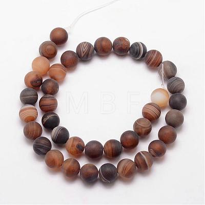 Natural Striped Agate/Banded Agate Bead Strands G-K166-12-12mm-04-1