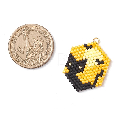 Hallowen Theme Glass Seed Beaded Pendants PALLOY-MZ00873-03-1