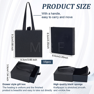 Square Paper Gift Storage Drawer Boxes CON-WH0115-39-1