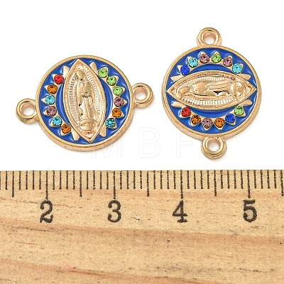 Alloy Micro Pave Colorful Cubic Zirconia Holy Virgin Mary Connector Charms with Enamel FIND-Z061-06G-02-1