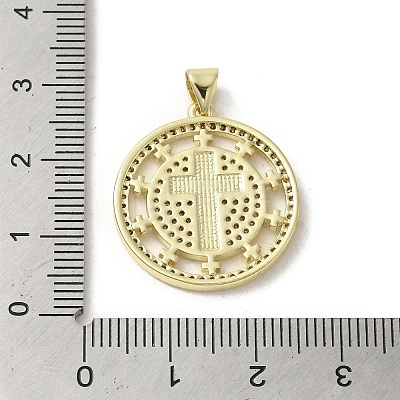 Brass Micro Pave Clear Cubic Zirconia Pendants KK-I708-04E-G-1