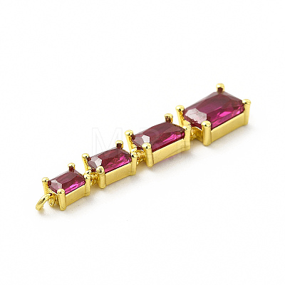 Brass Pave Cubic Zirconia Connector Charms KK-G458-01-1
