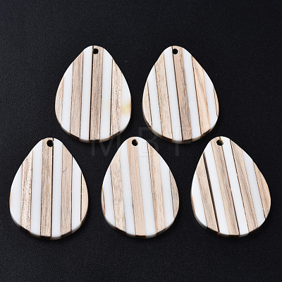 Stripe Resin & Wood Pendants X-RESI-N025-015A-B01-1