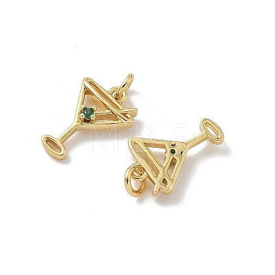 Brass Pave Cubic Zirconia Pendants X-KK-P325-17B-G-1