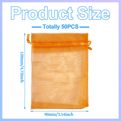 50Pcs Organza Bags Jewellery Storage Pouches Wedding Favour Party Mesh Drawstring Gift OP-TA0001-16B-1