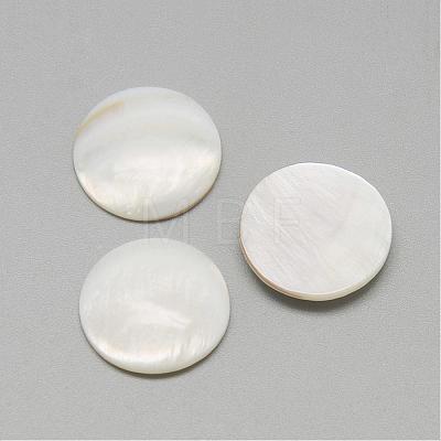 Natural White Shell Mother of Pearl Shell Cabochons SSHEL-R042-08-1