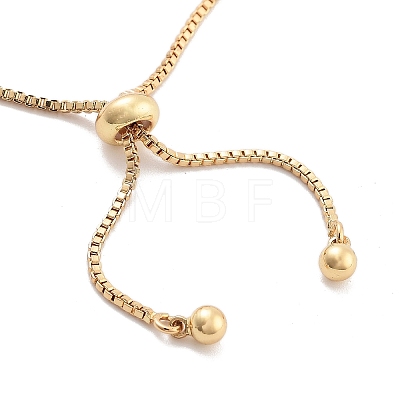 Brass Pave Clear Cubic Zirconia Square Box Chain Slider Bracelets BJEW-B094-10B-G-1
